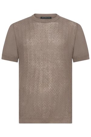 Mud-brown cotton knit T-shirt LOW BRAND | LM26014M063